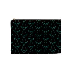 Blue Mermaid Tail Black Neon Cosmetic Bag (Medium)