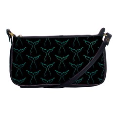 Blue Mermaid Tail Black Neon Shoulder Clutch Bag