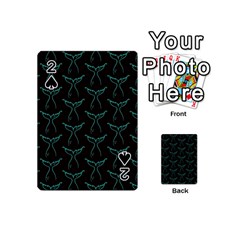 Blue Mermaid Tail Black Neon Playing Cards 54 Designs (Mini)