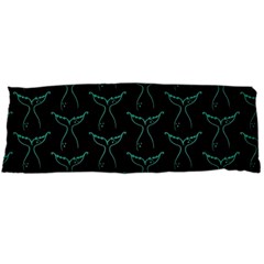 Blue Mermaid Tail Black Neon Body Pillow Case (Dakimakura)