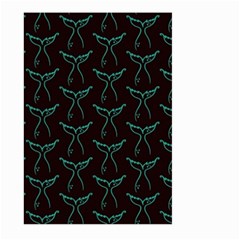 Blue Mermaid Tail Black Neon Large Garden Flag (Two Sides)