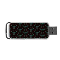 Blue Mermaid Tail Black Neon Portable USB Flash (One Side)