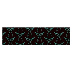 Blue Mermaid Tail Black Neon Oblong Satin Scarf (16  x 60 )