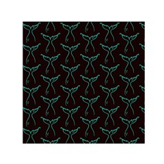 Blue Mermaid Tail Black Neon Square Satin Scarf (30  x 30 )