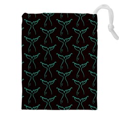 Blue Mermaid Tail Black Neon Drawstring Pouch (5XL)