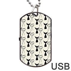 Black And White Mermaid Tail Dog Tag Usb Flash (one Side) by ConteMonfrey