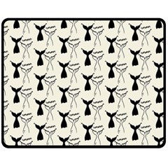 Black And White Mermaid Tail Double Sided Fleece Blanket (medium)  by ConteMonfrey