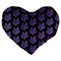 Black Seaweed Large 19  Premium Heart Shape Cushions by ConteMonfrey