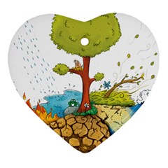 Natural Disaster Flood Earthquake Ornament (heart)