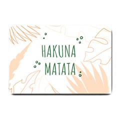 Hakuna Matata Tropical Leaves With Inspirational Quote Small Doormat by Jancukart