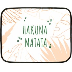 Hakuna Matata Tropical Leaves With Inspirational Quote Fleece Blanket (Mini)