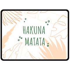 Hakuna Matata Tropical Leaves With Inspirational Quote Fleece Blanket (large)  by Jancukart