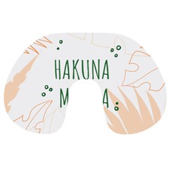 Hakuna Matata Tropical Leaves With Inspirational Quote Travel Neck Pillow