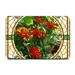 Flower Stained Glass Window Small Doormat by Jancukart