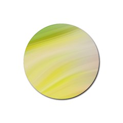 Gradient green yellow Rubber Coaster (Round)