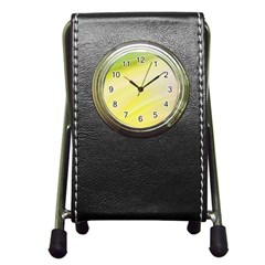 Gradient green yellow Pen Holder Desk Clock