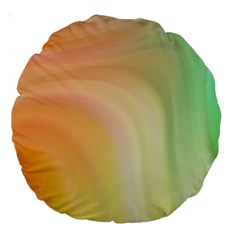 Gradient Orange, Green - Colors Fest Large 18  Premium Round Cushions by ConteMonfrey