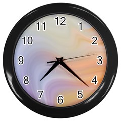 Gradient purple, orange Wall Clock (Black)