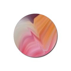 Gradient Orange, Purple, Pink Rubber Round Coaster (4 Pack) by ConteMonfrey