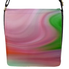 Gradient Pink Green Orange Flap Closure Messenger Bag (s) by ConteMonfrey