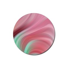 Gradient pink green Rubber Round Coaster (4 pack)