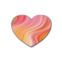 Gradient Pink Yellow Rubber Heart Coaster (4 Pack) by ConteMonfrey