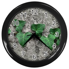 Vine On Damaged Wall Photo Wall Clock (black) by dflcprintsclothing