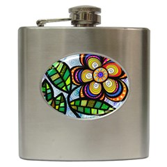 Flower Flora Plant Nature Botanical Leaves Leaf Hip Flask (6 Oz) by Wegoenart