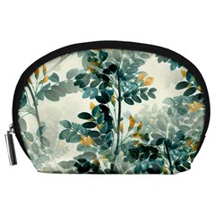 Vintage Retro Flowers Leaves Foliage Plants Accessory Pouch (large)