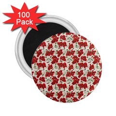 Flowers Poppies Red 2 25  Magnets (100 Pack)  by Wegoenart