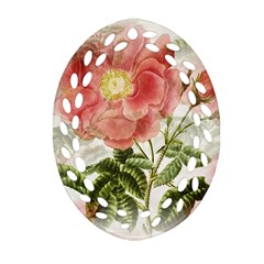 Flowers Vintage Background Retro Floral Stem Ornament (oval Filigree) by Wegoenart