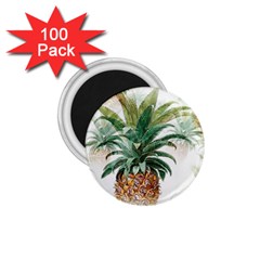 Pineapple Pattern Background Seamless Vintage 1.75  Magnets (100 pack) 