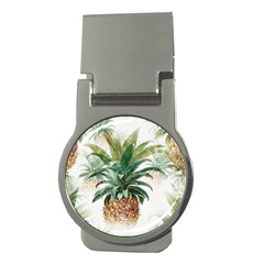Pineapple Pattern Background Seamless Vintage Money Clips (Round) 