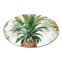 Pineapple Pattern Background Seamless Vintage Oval Magnet
