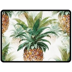 Pineapple Pattern Background Seamless Vintage Fleece Blanket (Large) 