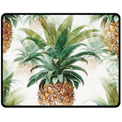 Pineapple Pattern Background Seamless Vintage Fleece Blanket (Medium) 