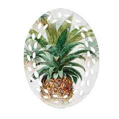 Pineapple Pattern Background Seamless Vintage Ornament (Oval Filigree)
