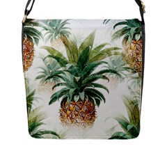 Pineapple Pattern Background Seamless Vintage Flap Closure Messenger Bag (l)