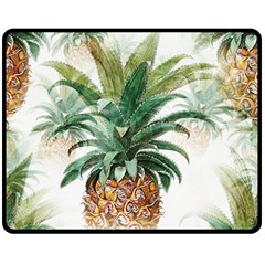 Pineapple Pattern Background Seamless Vintage Double Sided Fleece Blanket (medium) 