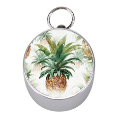 Pineapple Pattern Background Seamless Vintage Mini Silver Compasses