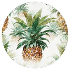 Pineapple Pattern Background Seamless Vintage Round Trivet