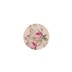 Roses Plants Vintage Retro Flowers Pattern 1  Mini Buttons