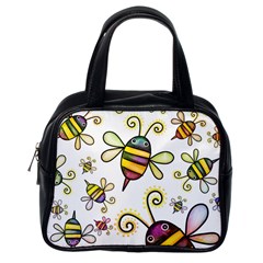 Bee Doodle Cartoon Classic Handbag (one Side) by Wegoenart