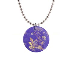 Flowers Petals Bouquet Stem Floral Pattern 1  Button Necklace