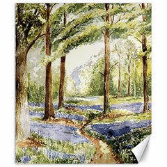 Trees Park Watercolor Lavender Flowers Foliage Canvas 20  X 24  by Wegoenart