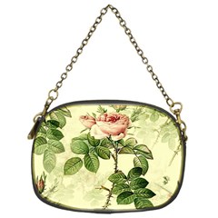 Roses Flowers Vintage Pattern Retro Floral Stem Chain Purse (one Side) by Wegoenart