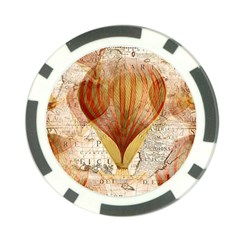 Hot Air Balloon Balloon Map Seamless Pattern Poker Chip Card Guard (10 Pack) by Wegoenart