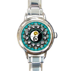 Yin Yang Horoscope Astrology Zodiac Signs Zodiac Round Italian Charm Watch by Wegoenart