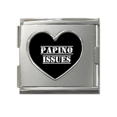 Papino Issues - Italian humor Mega Link Heart Italian Charm (18mm)