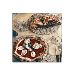 Pizza And Calzone Satin Bandana Scarf 22  X 22  by ConteMonfrey